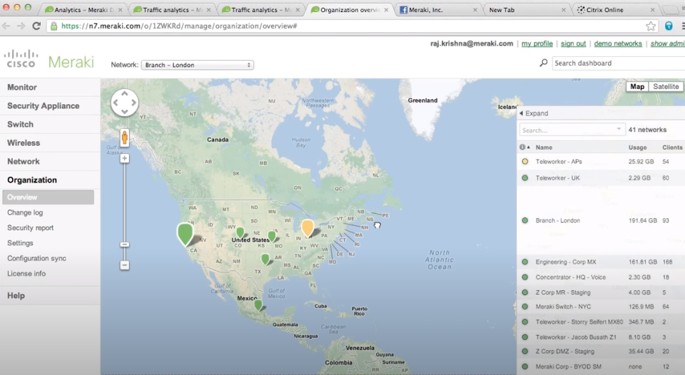 screenshot of Cisco Meraki